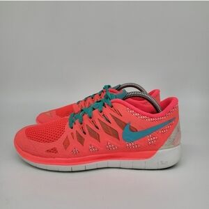 Nike Free 5.0 Hyper Punch Cyan Orange Women's Running Shoes Size 7.5